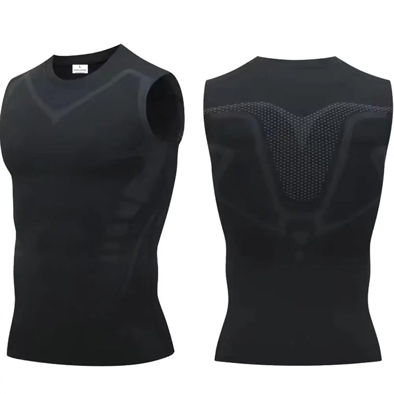 Canotta uomo compressione in Lycra – maglia palestra traspirante ad asciugatura rapida per corsa e fitness