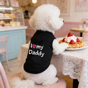1 maglietta a gilet per cani con scritta I love dad/mom - immagine 3