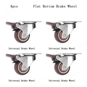 4 pz 1 1.25 1.5 2 Pollici Mobili Caster In Gomma Morbida Ruota - 1,5 pollici 4pcs Brake - immagine 3