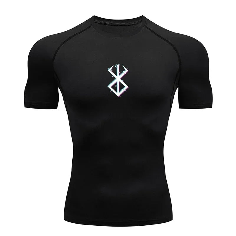 T-shirt compressione uomo LAMLKKY – rash guard traspirante ad asciugatura rapida per fitness, palestra e sport
