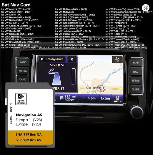 Scheda SD Navigazione VW Discover Media MIB2 2026 – Mappe Europa UK V23 32GB per Volkswagen GPS Originale - Campeda