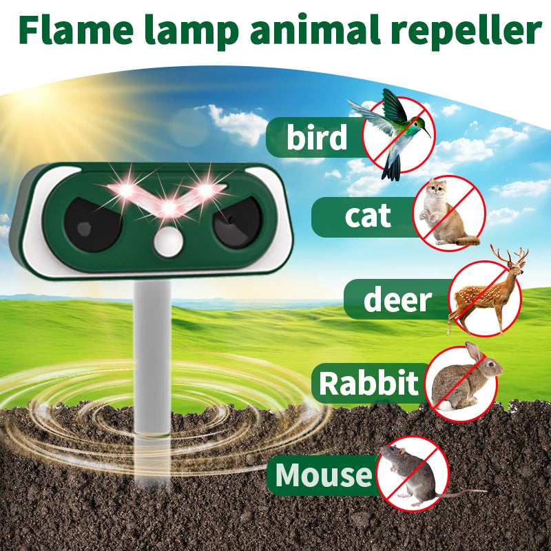 Dispositivo Repellente Solare per Animali da Esterno con Sensore a Infrarossi