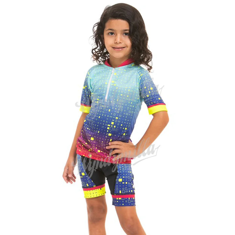 Maglia da Ciclismo per bambini Set abbigliamento estivo ragazzi MTB Ropa bici tuta - 3 4T