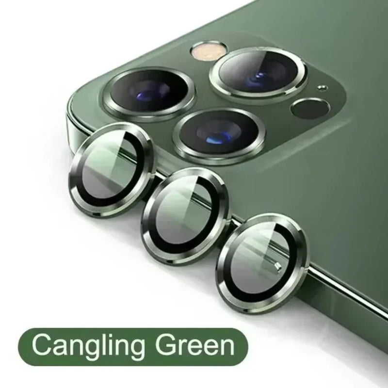 Lenti per obiettivo fotocamera iPhone in lega di alluminio verde cangiante