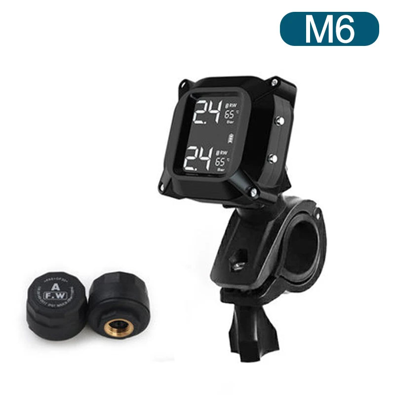 Moto TPMS Energia solare Monitor della pressione dei pneumatici Sistema di monitoraggio della pressione dei pneumatici in tempo reale Sistema di allarme con sensore di temperatura