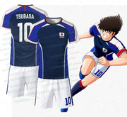 Set di magliette e pantaloncini con bandiera giapponese Anime Captain Tsubasa