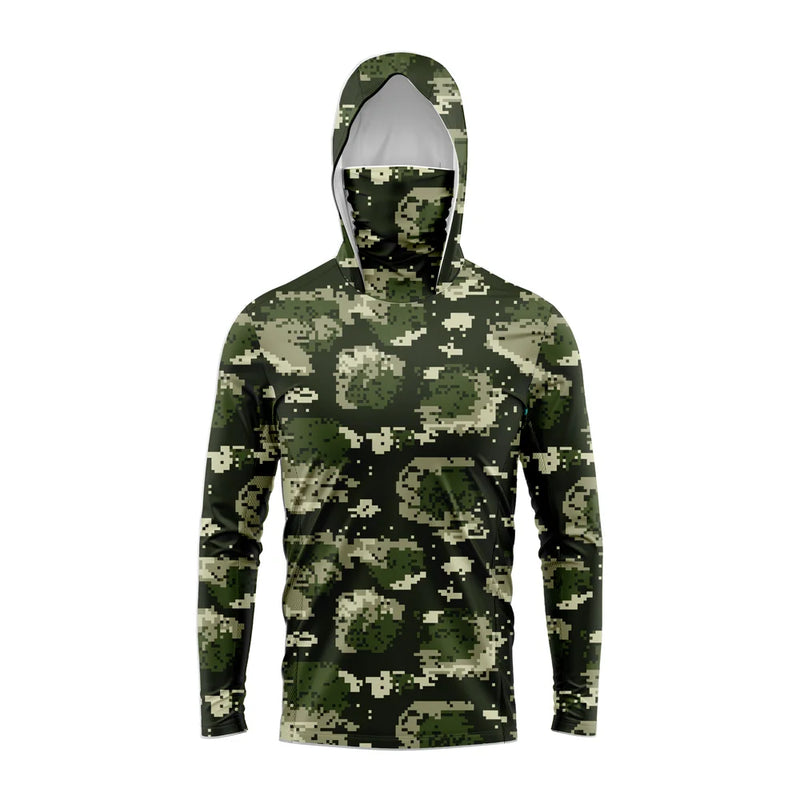 Camicia da pesca con cappuccio uomo maglietta a maniche lunghe - immagine 3