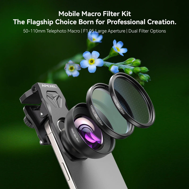 Obiettivo Macro Ultra HD APEXEL 100mm per Fotocamera Smartphone - immagine 6