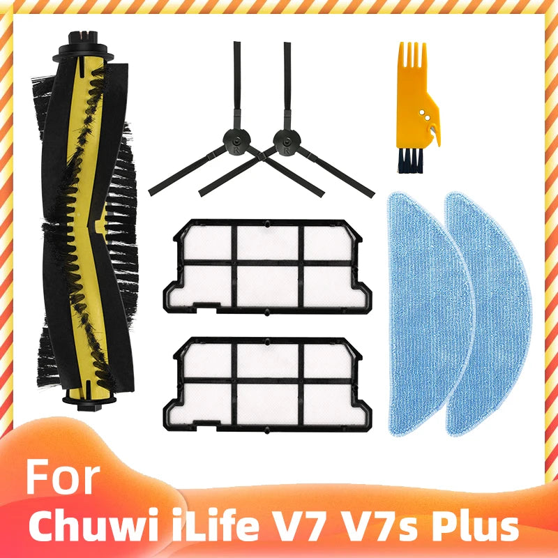Spazzole laterali intere Filtro filtro Mop Panno per Chuwi iLife V7 / V7s Plus Robot Aspirapolvere Pezzo di ricambio