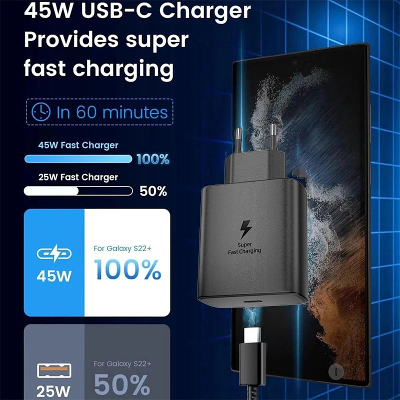 Caricabatterie SAMSUNG PD 45W Ricarica Super Veloce Originale 25W Caricatore da Muro - immagine 3