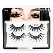 Ciglia finte cosplay 2 paia/pacco a strisce bagnate con punte Manga per trucco - immagine 6