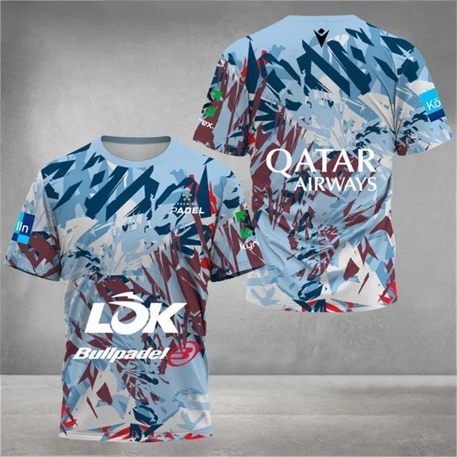 T-shirt da tennis a rapida asciugatura uomo abbigliamento estivo per padel - immagine 7