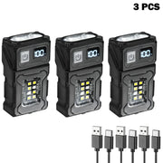 Torcia LED Ricaricabile USB Multifunzione – Mini Torcia Tattica EDC con Magnete e Luce COB - Campeda