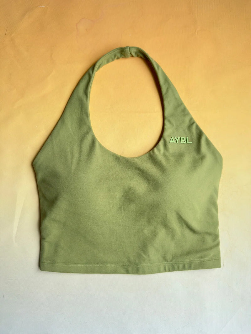 AYBL Top da yoga con scollo all'americana e pantaloncini da 2 pollici per fitness, palestra e allenamento Pilates — Tessuto delicato sulla pelle