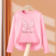 T-shirt con fiocco primaverile e autunnale per neonate Top in cotone a maniche - immagine 16