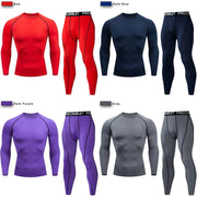 2 pezzi tuta sportiva a compressione da uomo allenamento elastico set yoga jogging - immagine 3