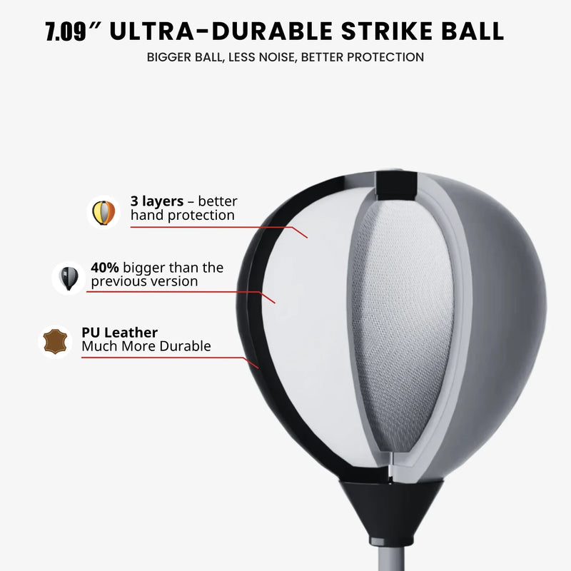 Sacco da Boxe Cobra Reflex con Asta Regolabile – Allenamento Velocità e Riflessi Home Fitness - Campeda
