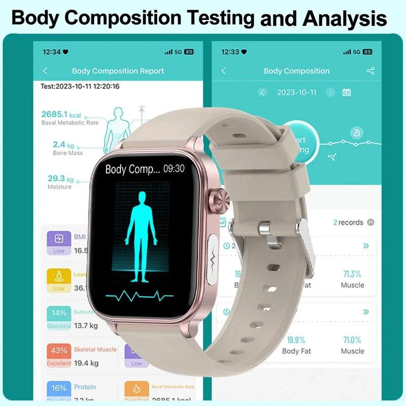 AI Diagnosi Lipidi nel sangue Acido urico Test di composizione corporea Smart Watch - immagine 5