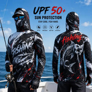 Maglia da Pesca con Cappuccio per Uomo Protezione Solare UPF - FS-128 S