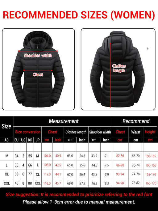Elegante cappotto riscaldato invernale da donna 21/15/2 Aree di riscaldamento - immagine 2