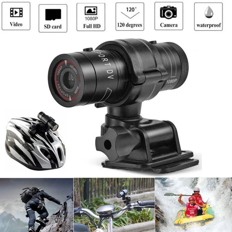 Mini Action Cam 1080P Impermeabile – Videocamera Sportiva per Casco, Bici e Moto