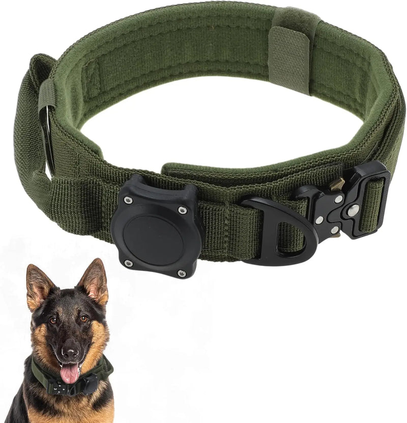 Collare per cani tattico impermeabile con maniglia di controllo Pte fibbia in lega - Army Green M