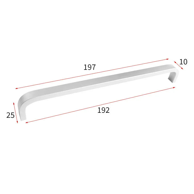 Set di 12 Maniglie Moderne per Armadio 64mm/96mm/128mm/160mm/192mm in Alluminio Solido - immagine 16