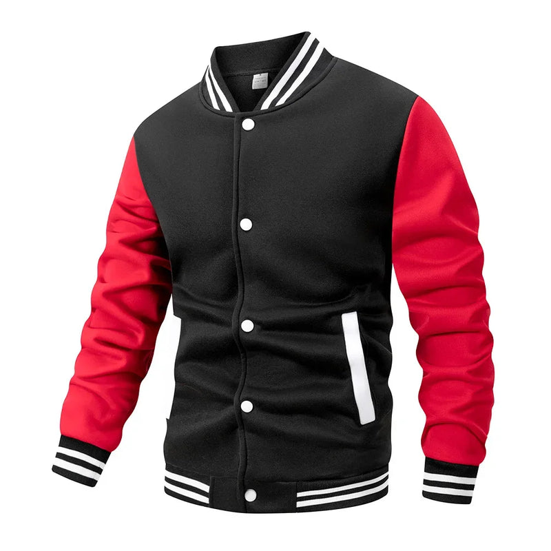 Giacca da baseball classica uomo Varsity Cappotto con bottoni sul davanti a blocchi - immagine 2