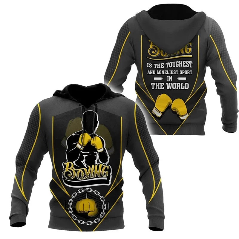Felpa con cappuccio da boxe stampa 3D di moda abbigliamento uomo sportivo Pop - immagine 10