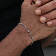 Bracciale da uomo a catena cubana in acciaio inossidabile color oro Bracciale retrò semplice per le donne Accessori di tendenza per gioielli Hip Hop Regalo - Campeda