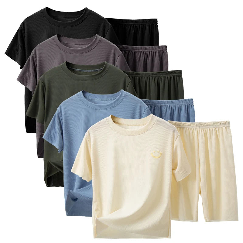 Pantaloncini a maniche corte sottili estivi per bambini da 2/4 pezzi Abito in