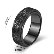Anelli Spinner in acciaio inossidabile antistress per uomo Intagliato Demon Eye Girevole Fidget Ansia Anello congiunto Gioielli Bague Homme - Campeda