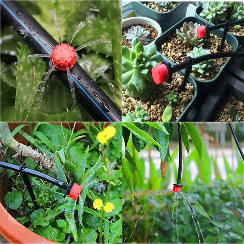 50-800 pz Gocciolatori per Irrigazione Regolabili Irrigatori 1/4 ''Emettitore Gocciolatore Micro Irrigazione a Gocciolamento Irrigatori per Sistema di Irrigazione