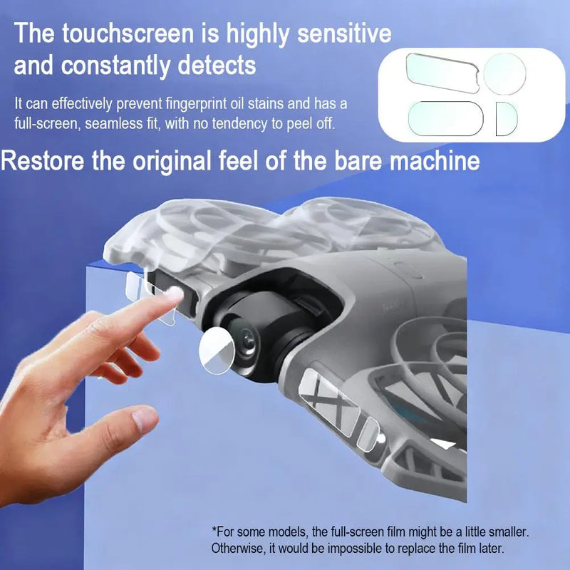 Per DJI Neo2 Pellicola protettiva per schermo con pellicola temperata per obiettivo Sensore antipolvere antigraffio e senza bolle, pellicola morbida per schermo