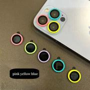 Pellicola protettiva per fotocamera in ceramica luminosa gialla, verde, viola, azzurra e rosa per iPhone 17, 15, 16 Pro Max, 17Pro, 17Air, 16Plus, 16Pro con anello obiettivo e cappuccio in vetro temperato