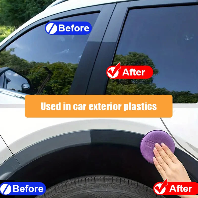 Restauratore di plastica per auto Ritorno al nero lucido Interni Pelle e pannello