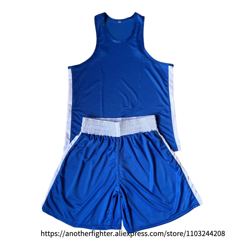 Gilet e pantaloncini da boxe Muay Thai Uomo Donna Bambino Sanda Wushu Arti - immagine 7