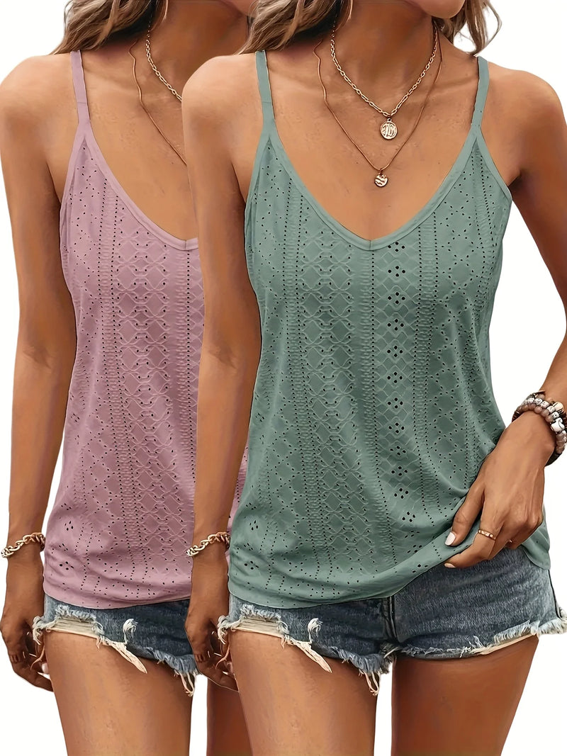 2 Pezzi di Gilet da Donna Stile Y2K con Scollo a V