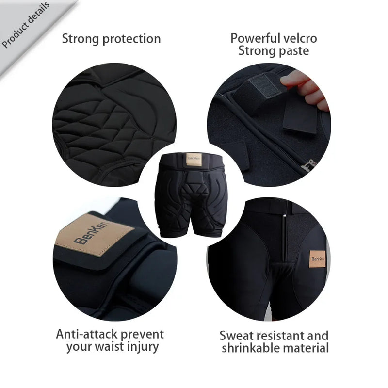 BenKen Pantaloni da sci Protezione per l'anca il sedere skateboard Equitazione - immagine 5