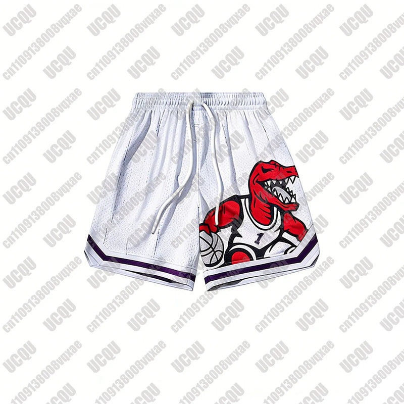 Nuovi Pantaloncini da Basket Uomo con Grafica Dinosauro - immagine 4
