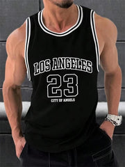 Canotte da basket grafiche con lettere di moda semplici tendenza estiva Streetwear - Vest-ZFA56258 S