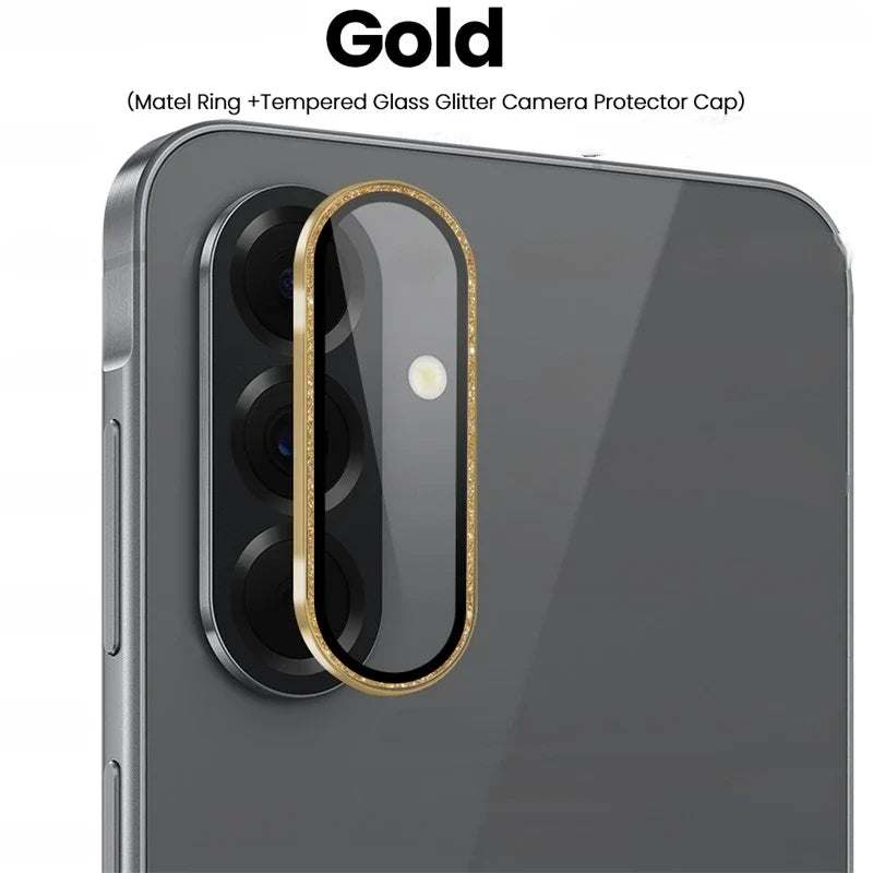 Glitter Diamond Matel Anello di protezione della fotocamera Custodia per Samsung Galaxy A56 A36 A26 5G A 56 36 Accessori per lenti in vetro temperato posteriore