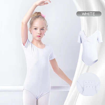 Body per balletto di base ragazze da ballo in cotone ginnastica a maniche - immagine 14