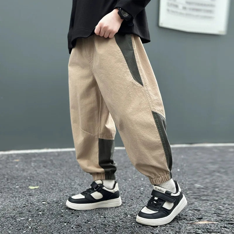 Nuovi pantaloni da ragazzo in stile patchwork per la primavera e l'autunno - immagine 2