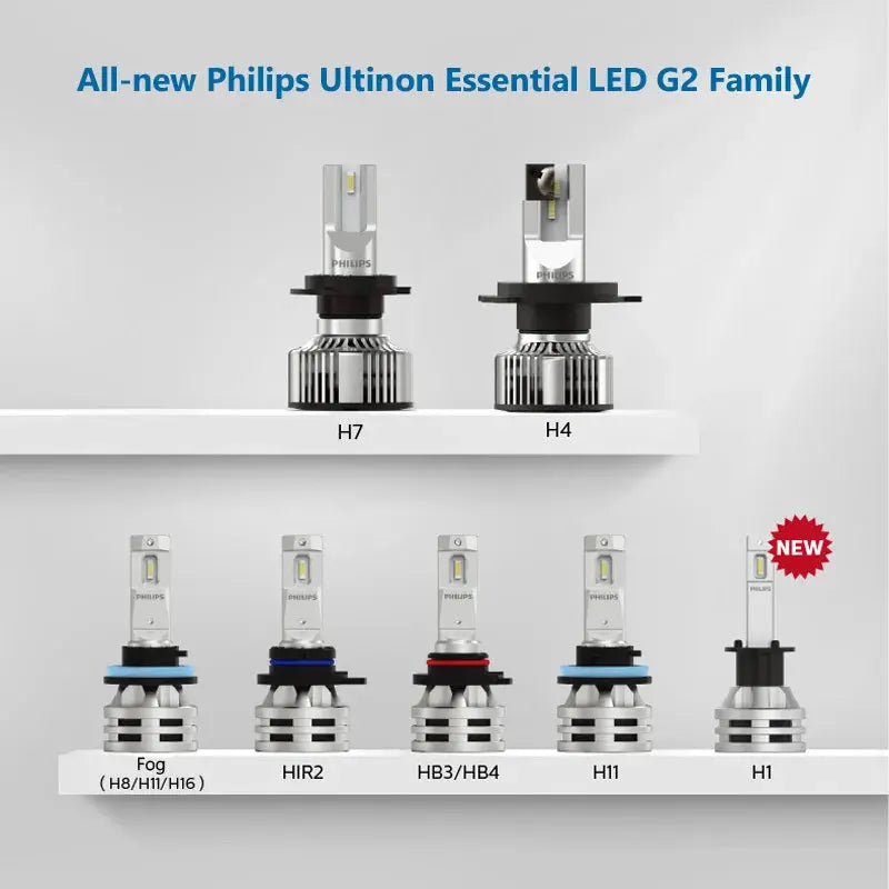 LAMPADE LED Philips Ultinon Essential G2 LED H1 H4 H7 H8 H11 H16 HB3 HB4 H1R2 9003 9005 9006 9012 6500K 6000K LUCE BIANCA