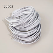 50 pezzi Fasce per capelli in raso di plastica 1 cm Donna Fascia - immagine 10
