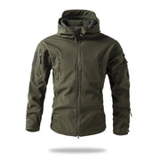 giacca tattica Soft Shell da uomo in pile invernale con cappuccio cappotto caccia - immagine 5