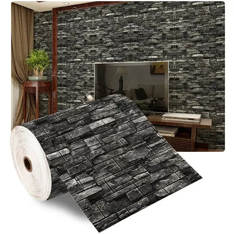 Carta da Parati 3D Effetto Mattone Autoadesiva in Schiuma Impermeabile per Decorazione Casa e Rivestimento Pareti