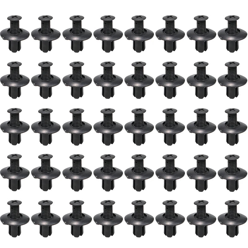 Rivetti Auto 8mm in Plastica Nera – Clip di Fissaggio Premium per Paraurti, Parafango e Pannelli, Compatibili con Toyota, Nissan, Kia, Subaru - Campeda