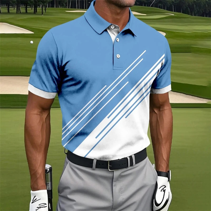 Polo grafiche con linee irregolari semplici per uomo Moda estiva Manica corta da - Polo-ZFA81325 XXS(US 32) - immagine 37